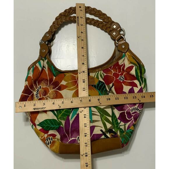 Relic Womens Hobo Handbag Purse Multicolor Floral Inner Pockets Double Handles - Picture 3 of 7